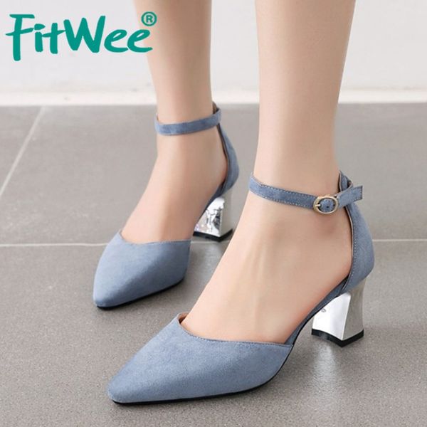 fitwee pointed toe women sandal square heel solid color soft casual leisure fashion outdoor buckle female footwear size 31-48, Black
fitwee pointed toe women sandal square heel solid color soft casual leisure fashion outdoor buckle female footwear size 31-48, Black