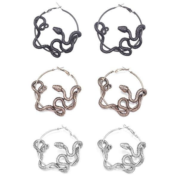 cool punk antique animal black snake earrings crazy twining snake hoop earrings personality statement party jewelry, Golden;silver
cool punk antique animal black snake earrings crazy twining snake hoop earrings personality statement party jewelry, Golden;silver