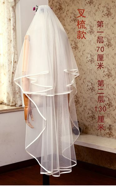 new fashion designer elegant ribbon edge white ivory waltz length two layer wedding veil alloy comb meidingqianna brand, Black
new fashion designer elegant ribbon edge white ivory waltz length two layer wedding veil alloy comb meidingqianna brand, Black