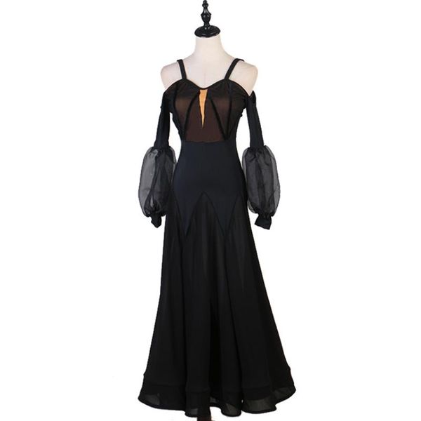 women's ballroom dance competition dress modern performance dance dress mesh lantern sleeve, Black;red
women's ballroom dance competition dress modern performance dance dress mesh lantern sleeve, Black;red