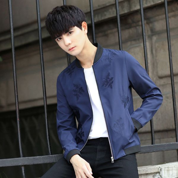 spring and autumn thin men baseball collar embroidery slim fit coat large size casual hong wave jacket men's, Black;brown
spring and autumn thin men baseball collar embroidery slim fit coat large size casual hong wave jacket men's, Black;brown