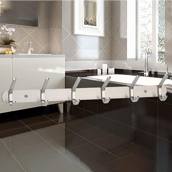 nd# stainless steel wall hanging bathroom towel kitchen hook 6 hook double hanging rack shelf
nd# stainless steel wall hanging bathroom towel kitchen hook 6 hook double hanging rack shelf