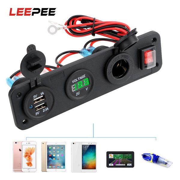leepee 12v power socket car cigarette lighter socket with rocker switch dual usb power charger 4 in 1 new digital voltmeter
leepee 12v power socket car cigarette lighter socket with rocker switch dual usb power charger 4 in 1 new digital voltmeter