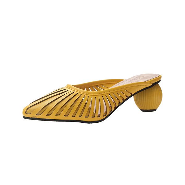 women summer platform sandals comfortable net high heel hollow leather yellow black pointed toe muller shoes size 35-39 y200620
women summer platform sandals comfortable net high heel hollow leather yellow black pointed toe muller shoes size 35-39 y200620