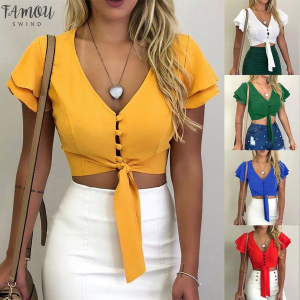 summer ladies trumpet sleeves t shirt women casual solid color chiffon v neck button shirt 2020 new camiseta mujer, White
summer ladies trumpet sleeves t shirt women casual solid color chiffon v neck button shirt 2020 new camiseta mujer, White