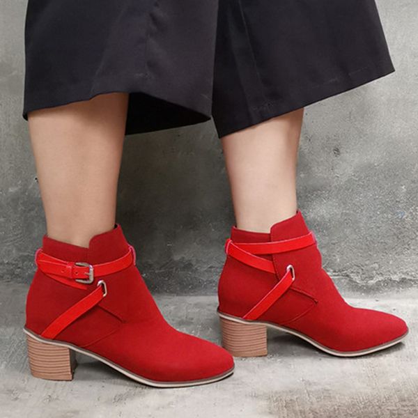 buckle strap ankle boots for women vintage rome suqare heels pure color pointed toe ladies shoes botas mujer invierno 2019, Black
buckle strap ankle boots for women vintage rome suqare heels pure color pointed toe ladies shoes botas mujer invierno 2019, Black