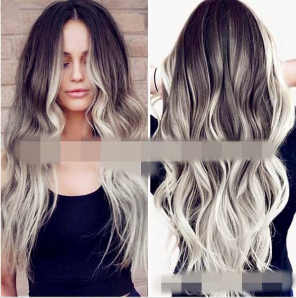 foreign trade europe and the united states new wig female long hair curls micro-roll long straight gray-white highlights gradient wig, Black
foreign trade europe and the united states new wig female long hair curls micro-roll long straight gray-white highlights gradient wig, Black