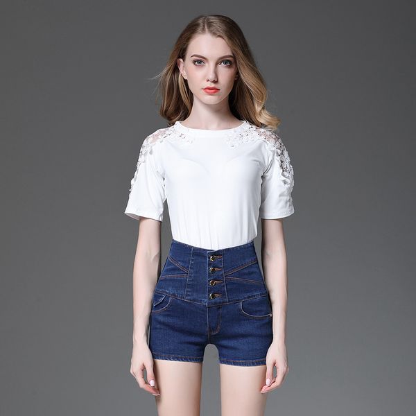 new design button summer girdle youthful beautiful girl tight london fashion high-end fabric exotic nightclub casual denim shorts, White;black
new design button summer girdle youthful beautiful girl tight london fashion high-end fabric exotic nightclub casual denim shorts, White;black