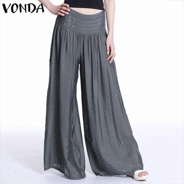 vonda women fashion wide leg pants spring summer female casual loose elastic waist trousers elegant maternity solid bottoms, White
vonda women fashion wide leg pants spring summer female casual loose elastic waist trousers elegant maternity solid bottoms, White