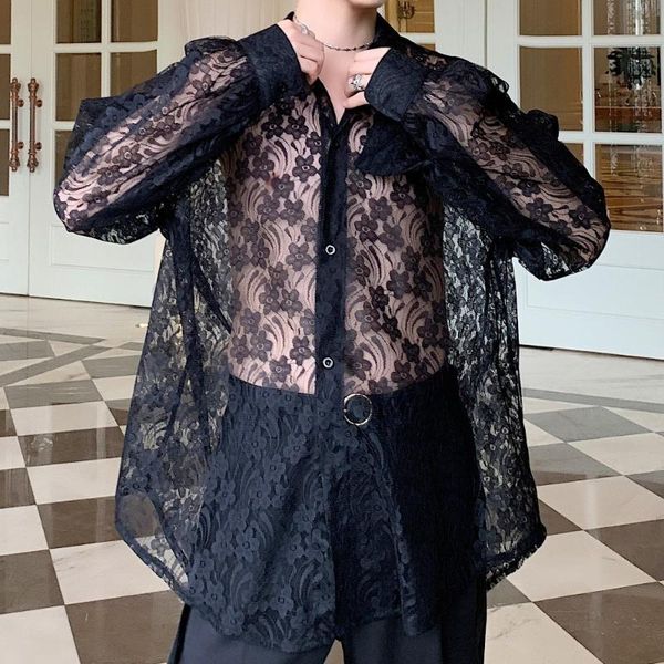 vintage streetwear hip hop shirts stage costume men transparent organza embroidery long sleeve loose casual shirt male women, White;black
vintage streetwear hip hop shirts stage costume men transparent organza embroidery long sleeve loose casual shirt male women, White;black