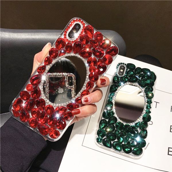 

Luxury Phone Case Full Diamond Rhinestone with Mirror Cover for iphone 15 15pro 14 14pro 13 13pro 12 pro max 11, Silver