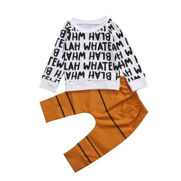 autumn winter baby boys clothing letter long sleeve t shirt +striped pants 2019 children kids outfits clothes sets, White
autumn winter baby boys clothing letter long sleeve t shirt +striped pants 2019 children kids outfits clothes sets, White