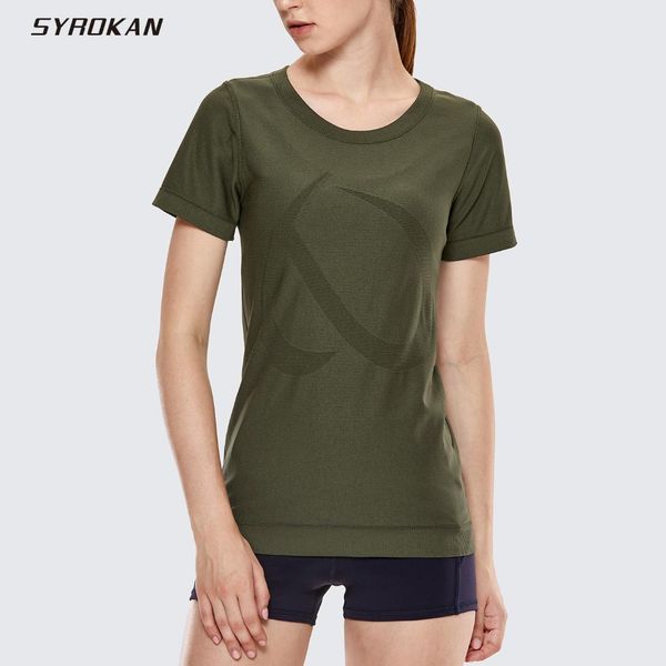 syrokan women's short sleeve workout running sports leisure t-shirt seamless active, Black;blue
syrokan women's short sleeve workout running sports leisure t-shirt seamless active, Black;blue