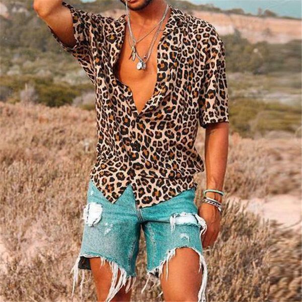 new fashion men's short sleeve leopard print shirts male loose summer casual turn down neck blouse plus size s-3xl, White;black
new fashion men's short sleeve leopard print shirts male loose summer casual turn down neck blouse plus size s-3xl, White;black