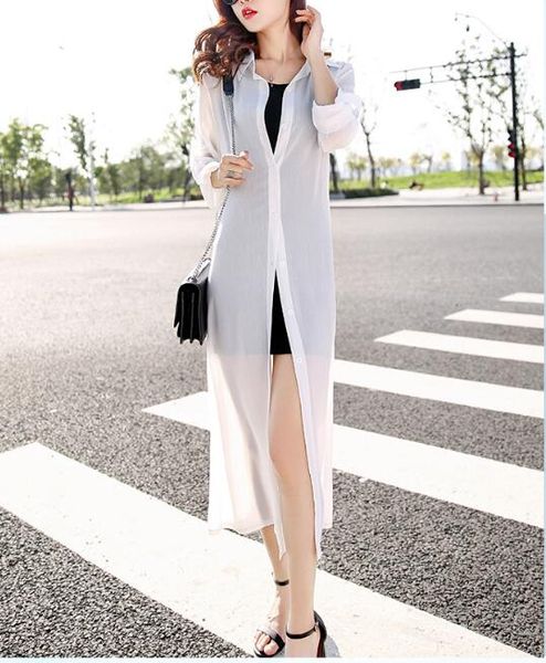 long section sun protection clothing women summer thin cardigan jacket chiffon outer beach shawls seaside resort waipi, Tan;black
long section sun protection clothing women summer thin cardigan jacket chiffon outer beach shawls seaside resort waipi, Tan;black