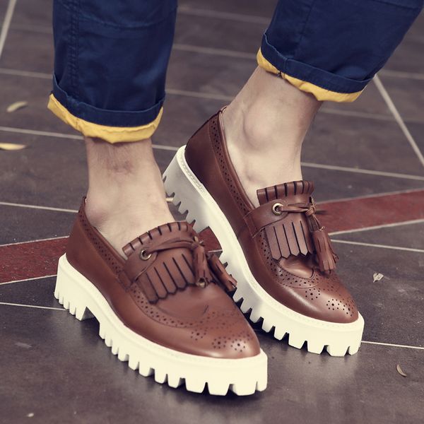 new bullock fashion male platform increased korean men genuine leather oxford brogue flats shoes t200323, Black
new bullock fashion male platform increased korean men genuine leather oxford brogue flats shoes t200323, Black