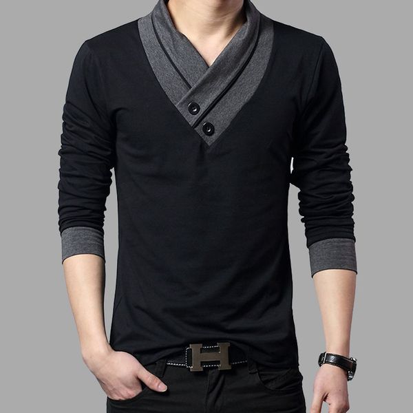 2017 fashion brand trend slim fit long sleeve t shirt men patchwork collar tee v-neck men t-shirt cotton t shirts plus size 4xl, White;black
2017 fashion brand trend slim fit long sleeve t shirt men patchwork collar tee v-neck men t-shirt cotton t shirts plus size 4xl, White;black