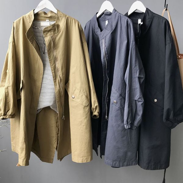 oversize women's long korean trench coat bf wind rope washing cotton coats super large size ladies' early autumn new, Tan;black
oversize women's long korean trench coat bf wind rope washing cotton coats super large size ladies' early autumn new, Tan;black