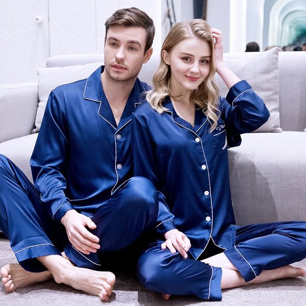 satin new couple sleepwear turn down collar home clothing lovers solid nightwear sleep set 2pcs rayon pajamas pijamas suit, Blue;gray
satin new couple sleepwear turn down collar home clothing lovers solid nightwear sleep set 2pcs rayon pajamas pijamas suit, Blue;gray