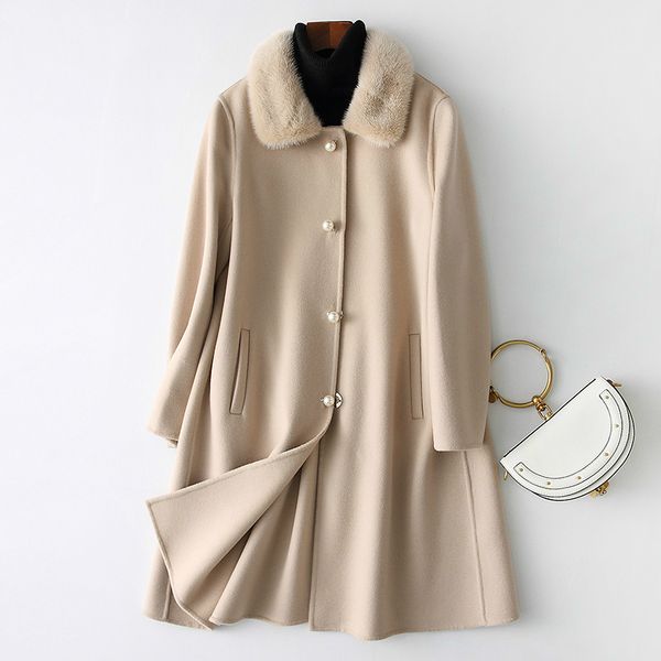 women's wool & blends 2021 autumn winter coat female luxury collar ladies coats solid long jackets for women 38057 wyq1423, Black
women's wool & blends 2021 autumn winter coat female luxury collar ladies coats solid long jackets for women 38057 wyq1423, Black