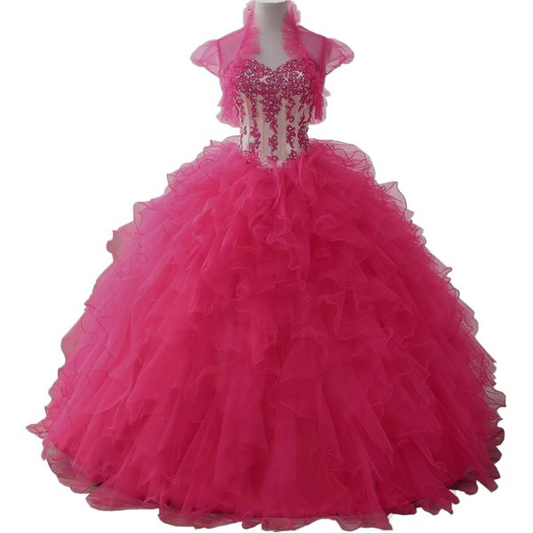 vestidos de 15 años ball gown prom dresses tulle ruffle tiered quinceanera dresses with bolero jacket sweet 16 dresses debutante gown, Blue;red
vestidos de 15 años ball gown prom dresses tulle ruffle tiered quinceanera dresses with bolero jacket sweet 16 dresses debutante gown, Blue;red