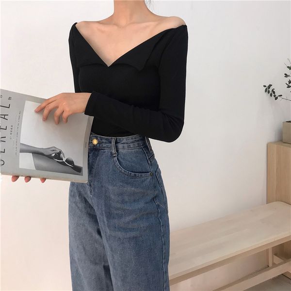 women's t-shirt women solid spring autumn slim basic t-shirts fashion v neck soft casual 4 colors, White
women's t-shirt women solid spring autumn slim basic t-shirts fashion v neck soft casual 4 colors, White