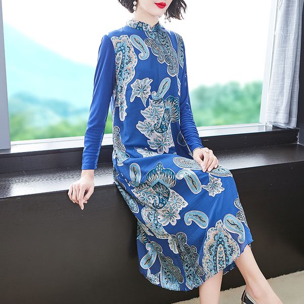 vestidos 3xl plus size spring new high waist chinese national style printing silk dress loose casual women's dress, Black;gray
vestidos 3xl plus size spring new high waist chinese national style printing silk dress loose casual women's dress, Black;gray