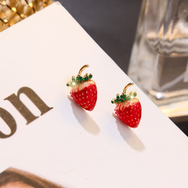 korean simple cute red small strawberry silver needle stud earrings for sweet girl women personality fashion jewelry accessories, Golden;silver
korean simple cute red small strawberry silver needle stud earrings for sweet girl women personality fashion jewelry accessories, Golden;silver