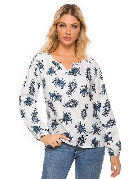 spring new style t-shirt, 2020 women's , fashion printed t-shirt, semi-open-collar bubble long sleeve casual elegant t-shirt, White
spring new style t-shirt, 2020 women's , fashion printed t-shirt, semi-open-collar bubble long sleeve casual elegant t-shirt, White