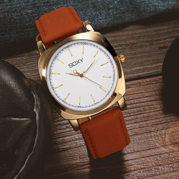 soxy luxury black men watches fashion mens leather quartz wristwatch casual steel men's watches clock relogio masculino, Slivery;brown
soxy luxury black men watches fashion mens leather quartz wristwatch casual steel men's watches clock relogio masculino, Slivery;brown