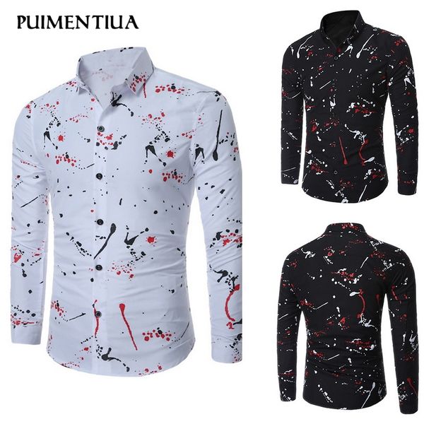 men's casual shirts puimentiua 2021 printed long-sleeved spring shirt wear button up turn down collar slim, White;black
men's casual shirts puimentiua 2021 printed long-sleeved spring shirt wear button up turn down collar slim, White;black