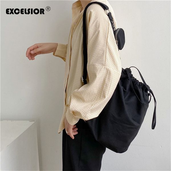 excelsior new ins female bag korean solid canvas shoulder messenger bag for women 2020 drawstring crossbody
excelsior new ins female bag korean solid canvas shoulder messenger bag for women 2020 drawstring crossbody