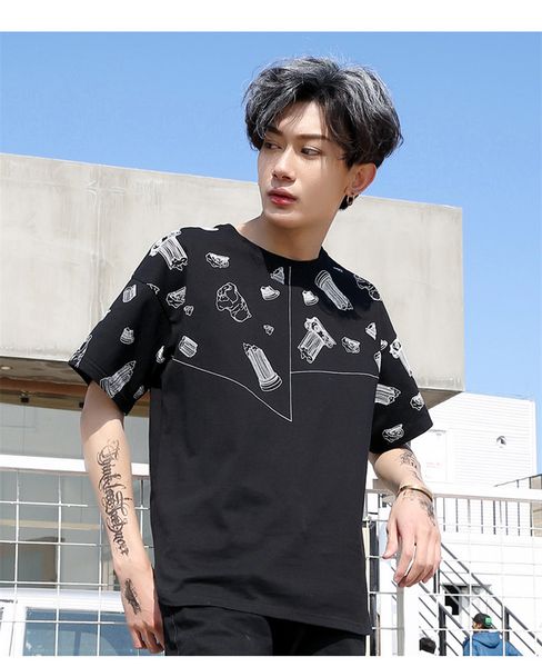 gout print mens designer tshirts fashion loose mulit print short sleeve mens tees casual males clothing, White;black
gout print mens designer tshirts fashion loose mulit print short sleeve mens tees casual males clothing, White;black