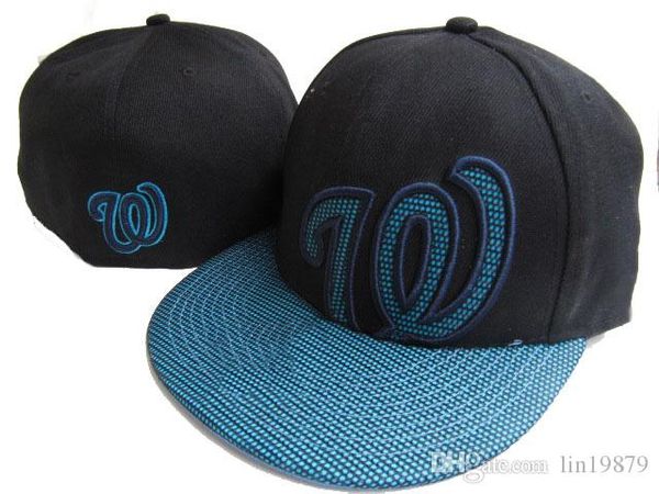 nationals w letter baseball caps bone casquette hip hop for men women gorras chapeu fitted hats, Blue;gray