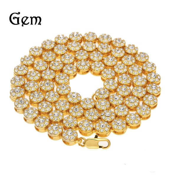 cuban link chains hiphop men's round single-row necklace hip-hop gold-plated rhinestone necklace, Silver
cuban link chains hiphop men's round single-row necklace hip-hop gold-plated rhinestone necklace, Silver