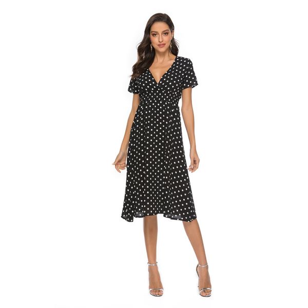 women chiffon beach skirt summer new v-neck wave dot print dress holiday short-sleeved bohemian dress 3 color size s to xl, Black;gray
women chiffon beach skirt summer new v-neck wave dot print dress holiday short-sleeved bohemian dress 3 color size s to xl, Black;gray