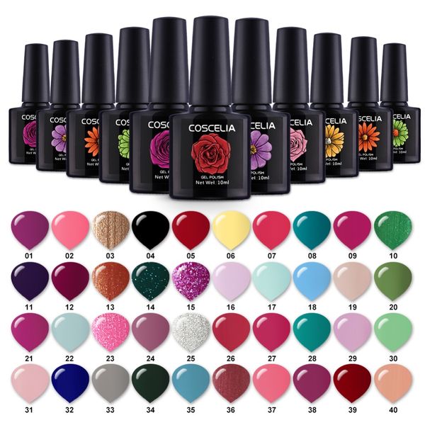 coscelia glass bottle 40/20/10pcs gel nail polish 10ml gel varnish nail art paint 80 colors for choose uv polish, Red;pink
coscelia glass bottle 40/20/10pcs gel nail polish 10ml gel varnish nail art paint 80 colors for choose uv polish, Red;pink