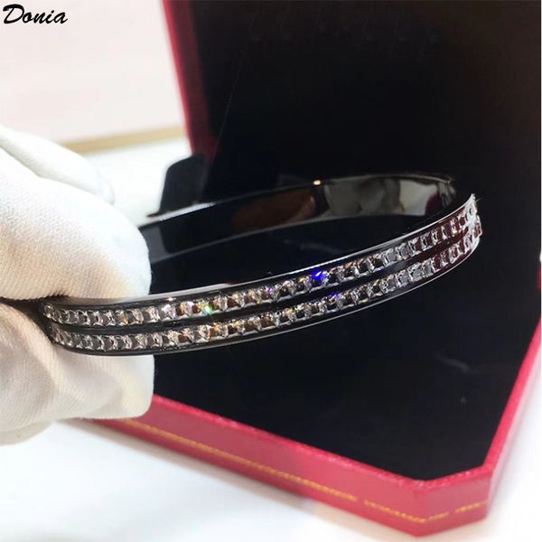 donia jewelry party european and american fashion classic double row micro inlaid zirconia bracelet titanium steel bracelet birthday christm, Black
donia jewelry party european and american fashion classic double row micro inlaid zirconia bracelet titanium steel bracelet birthday christm, Black