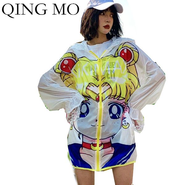 qing mo white women cartoon coat 2020 summer women hooded sun protection coat female lace patchwork outwear zqy4083, Tan;black
qing mo white women cartoon coat 2020 summer women hooded sun protection coat female lace patchwork outwear zqy4083, Tan;black