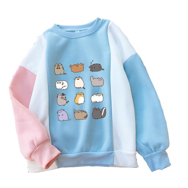 2018 fashion color block splicing hoodies women kawaii cartoon fat cat sweatshirt casual harajuku raglan fleece jumper pullovers, Black
2018 fashion color block splicing hoodies women kawaii cartoon fat cat sweatshirt casual harajuku raglan fleece jumper pullovers, Black