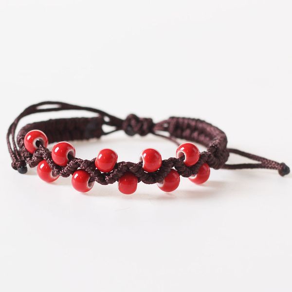 fashion charm ceramics red round beads ethnic style bracelet original design bangle handmade amulet jewelry gifts for men women, Golden;silver
fashion charm ceramics red round beads ethnic style bracelet original design bangle handmade amulet jewelry gifts for men women, Golden;silver