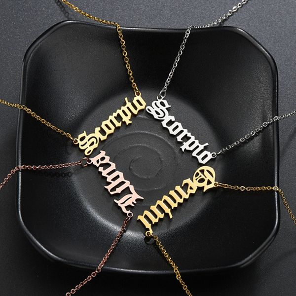 gothic jewelry 12 zodiac letter necklace women men birthday gift old english constellation choker necklaces taurus gemini pisces, Silver
gothic jewelry 12 zodiac letter necklace women men birthday gift old english constellation choker necklaces taurus gemini pisces, Silver