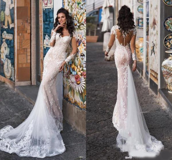 gorgeous champagne mermaid long sleeve wedding dresses 2020 sheer covered button back lace applique garden outdoor bridal dress, White
gorgeous champagne mermaid long sleeve wedding dresses 2020 sheer covered button back lace applique garden outdoor bridal dress, White