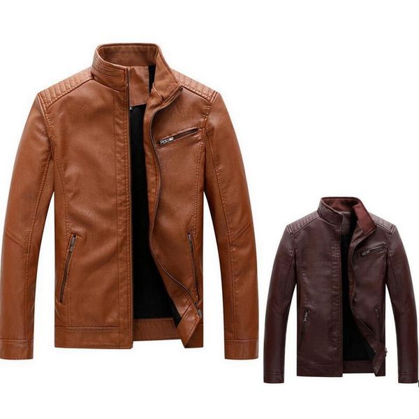 men washed leather jacket young stand collar pu leather men's faux jacket male overcoat r, Black
men washed leather jacket young stand collar pu leather men's faux jacket male overcoat r, Black