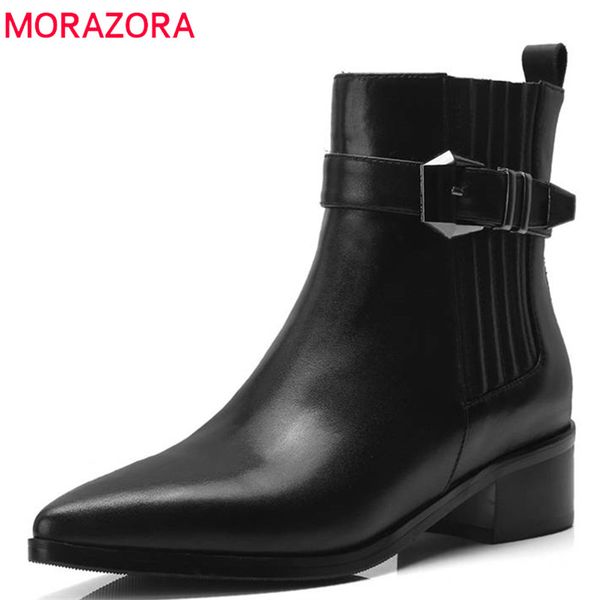 morazora 2020 ankle boots for women genuine leather boots zipper buckle punk shoes woman comfortable low heels, Black
morazora 2020 ankle boots for women genuine leather boots zipper buckle punk shoes woman comfortable low heels, Black