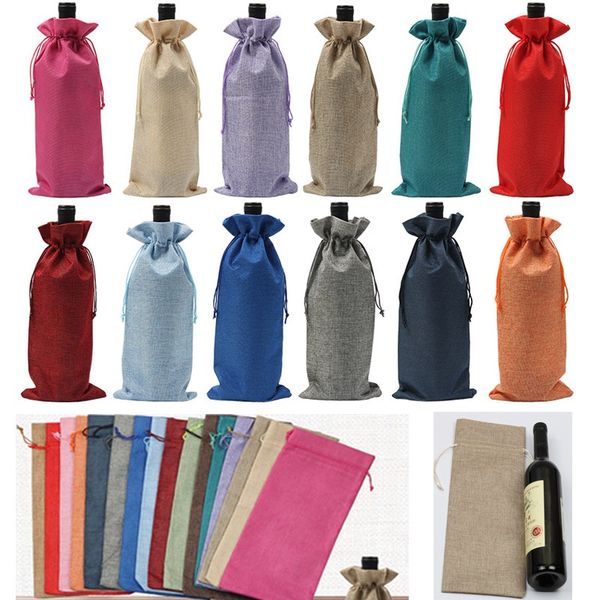 burlap wine bottle bags champagne wine bottle covers gift pouch packaging bag wedding party festive christmas decoration 15*35cm an2407
burlap wine bottle bags champagne wine bottle covers gift pouch packaging bag wedding party festive christmas decoration 15*35cm an2407
