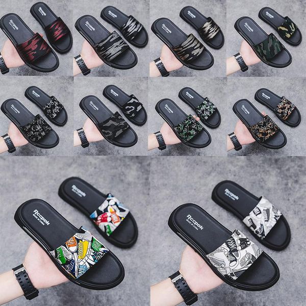 men's shoes sandals and slippers printing gradient tide brand ins home slippers flip flops non-slip personality outdoor beach shoes, Black
men's shoes sandals and slippers printing gradient tide brand ins home slippers flip flops non-slip personality outdoor beach shoes, Black