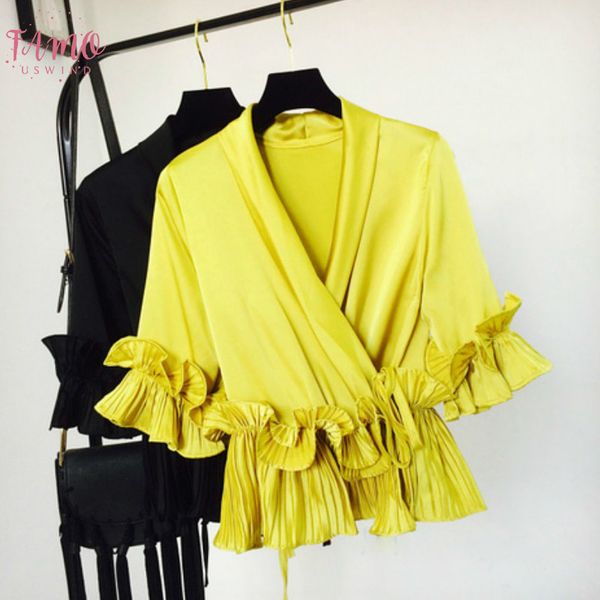 sweet v neck bow chiffon shirts 3d flowers pleated ruffled lace v neck blouses women three quarter butterfly sleeved ribbon tie, White
sweet v neck bow chiffon shirts 3d flowers pleated ruffled lace v neck blouses women three quarter butterfly sleeved ribbon tie, White