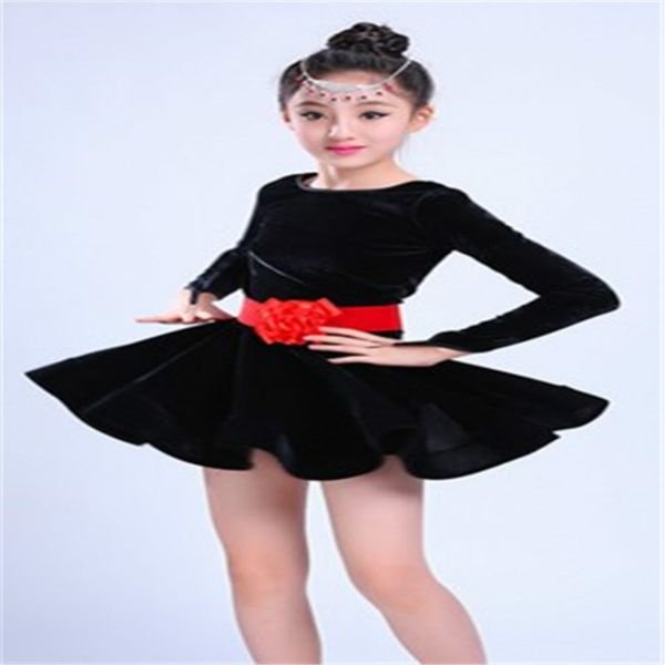stage wear style latin dance clothing skirt children costume competition grading performance training clothes, Black;red
stage wear style latin dance clothing skirt children costume competition grading performance training clothes, Black;red