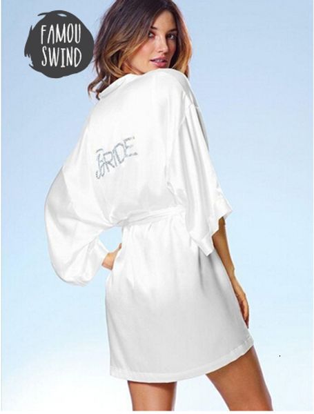 satin faux silk robes,white bride bridesmaid wedding solid bridal dressing gown kimono bathrobes,"bride""bride maid" gra, Black;red
